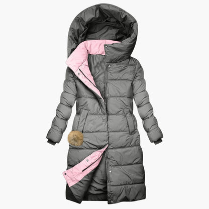 Damen Winter Steppmantel Lang mit Kapuze – Eleganter Outdoor Wintermantel für Alltag und Freizeit