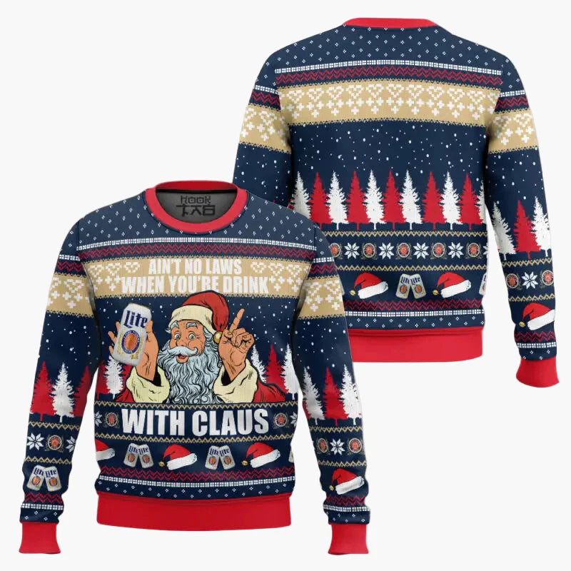 Herren Ugly Christmas Sweater – Lustiger Bier-Pullover für Weihnachten und Winterfeiern