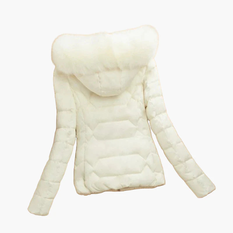 Damen Winter Steppjacke mit Kapuze und Fellkragen – Modischer Outdoor Mantel