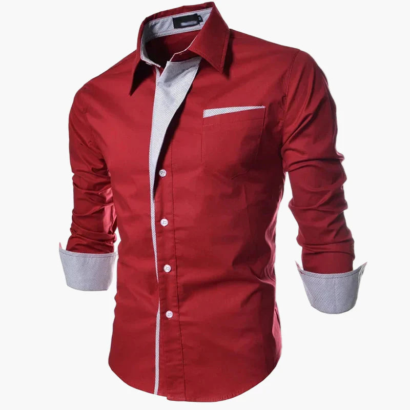 Herren Business Freizeit Hemd Slim Fit Modern Langarmshirt – Eleganter Stil für Büro und Alltag