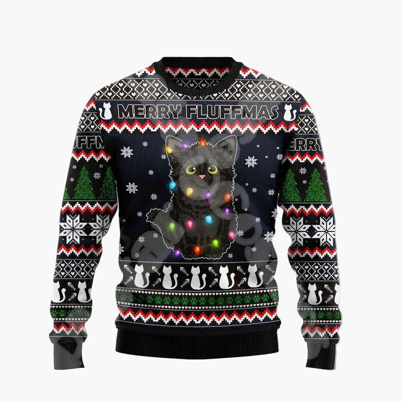Herren Weihnachts-Pullover Lustig Santa auf dem Kamin – Origineller Ugly Christmas Sweater für Feiertage & Partys