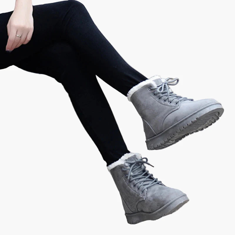 Damen Winterstiefel Warm Gefüttert Outdoor Schnürboots