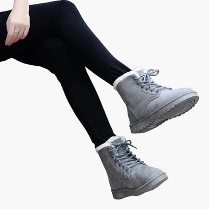 Damen Winterstiefel Warm Gefüttert Outdoor Schnürboots