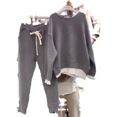 Damen Freizeit Zweiteiler Set – Lockerer Pullover und Jogginghose für Alltag und Sport
