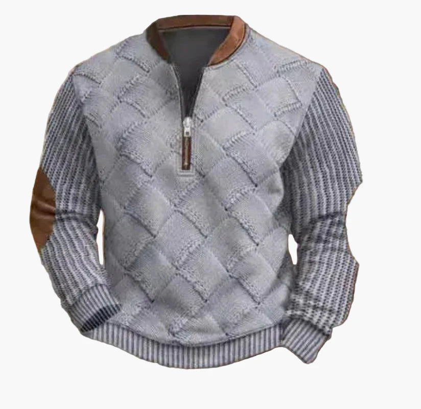 Herren Pullover mit halbem Reißverschluss – Stilvolles Strickdesign für Herbst und Winter