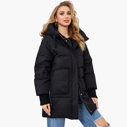 Damen Winter Steppjacke mit Kapuze – Modischer City-Look für kalte Tage