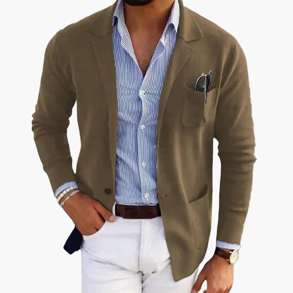 Herren Sakko Modern Einreiher Business Casual Blazer für Büro und Alltag