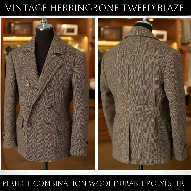 Herren Klassischer Doppelreihiger Blazer im Vintage-Stil – Eleganter Mantel für Business und Freizeit