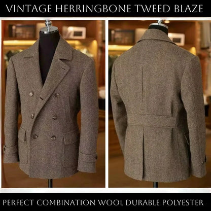 Herren Klassischer Doppelreihiger Blazer im Vintage-Stil – Eleganter Mantel für Business und Freizeit