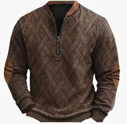 Herren Pullover mit halbem Reißverschluss – Stilvolles Strickdesign für Herbst und Winter