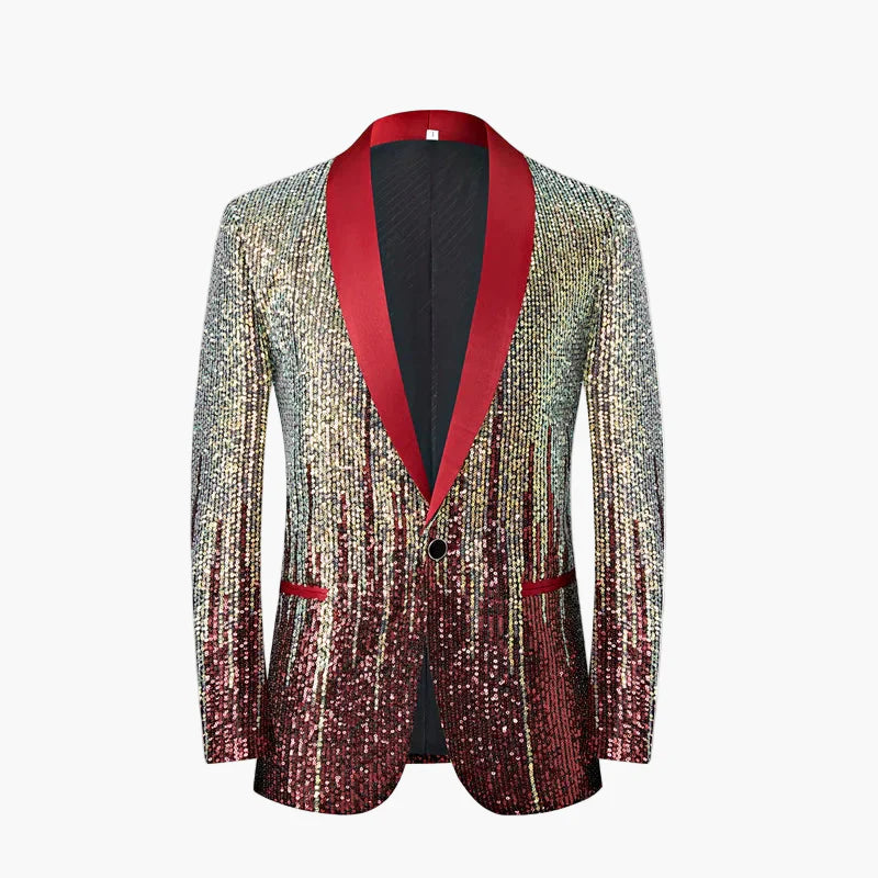 Herren Party Sakko – Glitzerndes Show-Jacket mit Schalkragen, Ideal für Bühne & Events