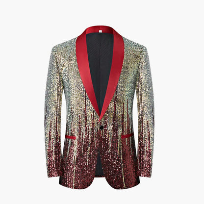 Herren Party Sakko – Glitzerndes Show-Jacket mit Schalkragen, Ideal für Bühne & Events