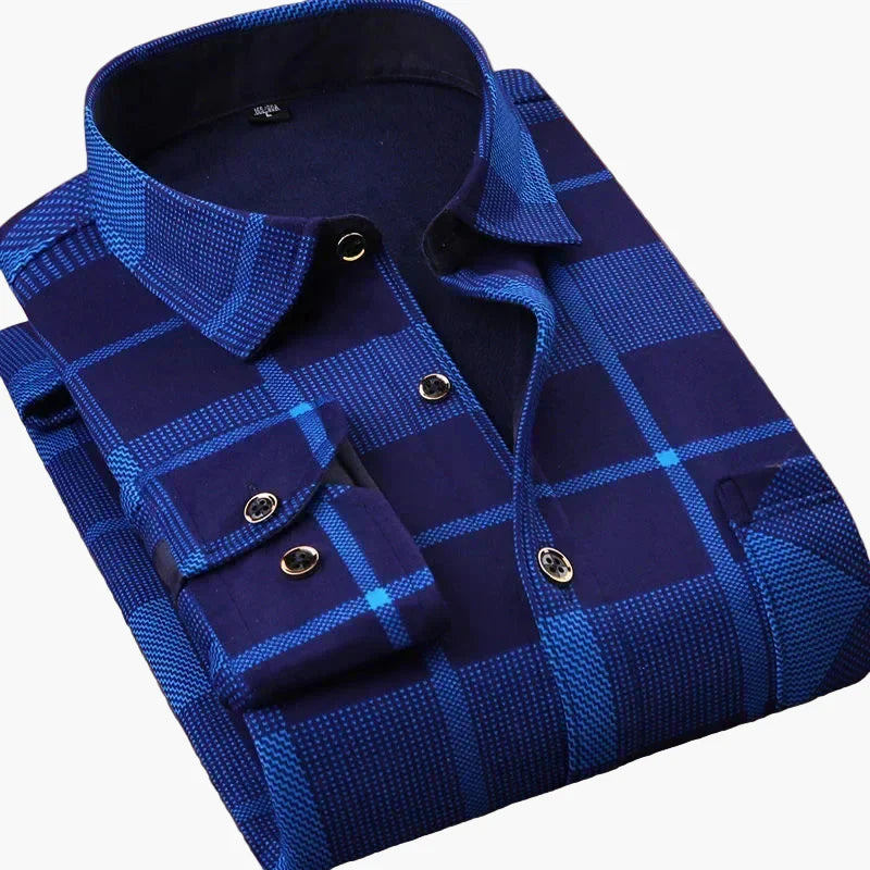 Herren Freizeithemd Kariert, Modernes Langarm-Hemd für Alltag und Büro