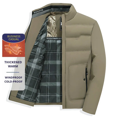 Herren Business Casual Steppjacke – Winddicht, Kälteschutz, Verdickt, Ideal für Herbst & Winter