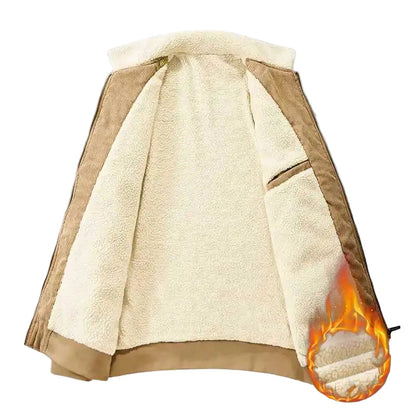 Herren Winterjacke mit Teddyfutter – Retro Stil für Alltag, Freizeit & Outdoor