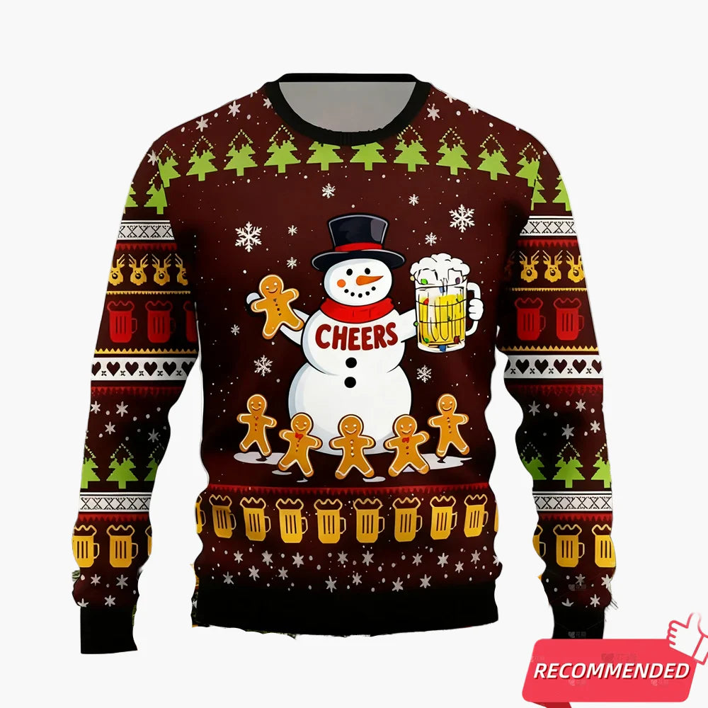 Herren Weihnachts-Pullover Lustig – It's The Most Wonderful Time For A Beer – Ugly Christmas Sweater für Partys