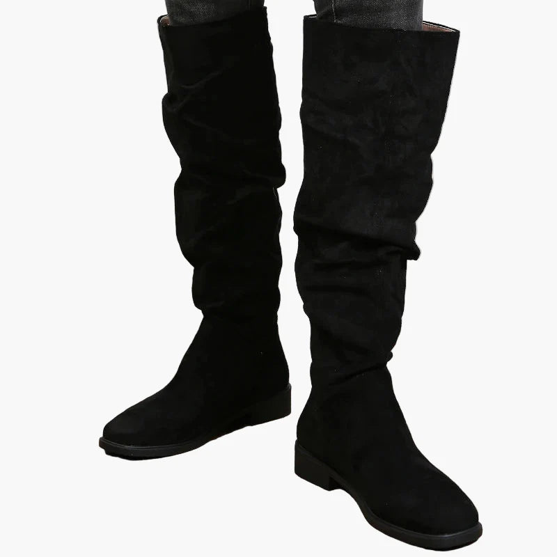 Damen Kniehohe Stiefel im Slouchy-Look für Alltag und Freizeit