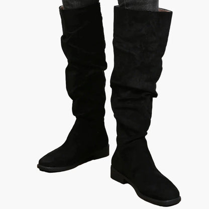 Damen Kniehohe Stiefel im Slouchy-Look für Alltag und Freizeit