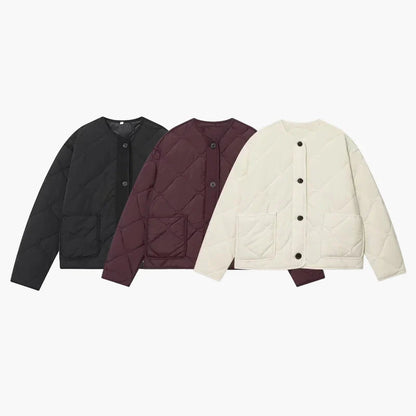 Damen Steppjacke Freizeit Minimalistischer Stil Übergangsjacke