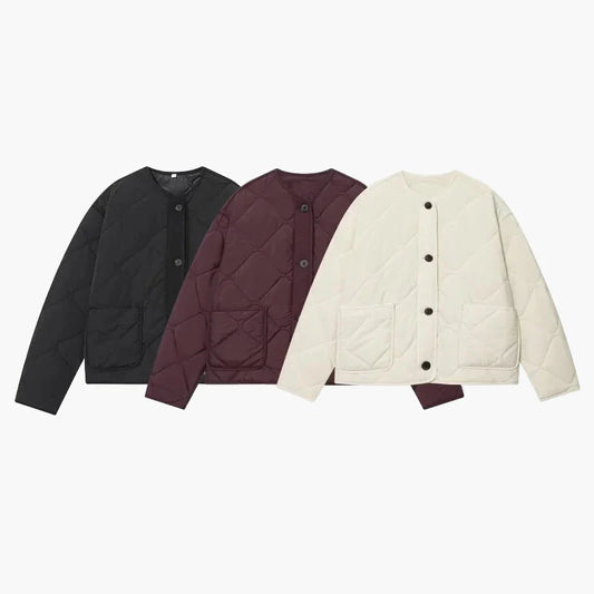 Damen Steppjacke Freizeit Minimalistischer Stil Übergangsjacke