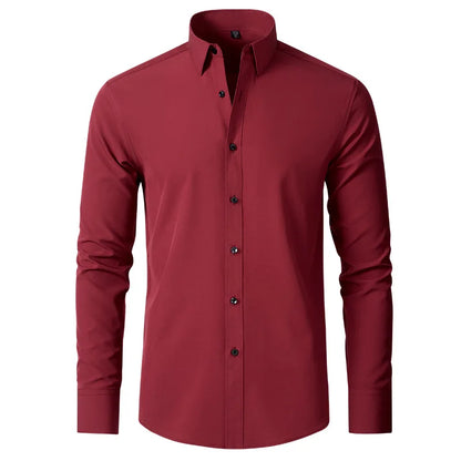 Geoff – Herren Stretch Hemd mit Knopfleiste und schlanker Passform