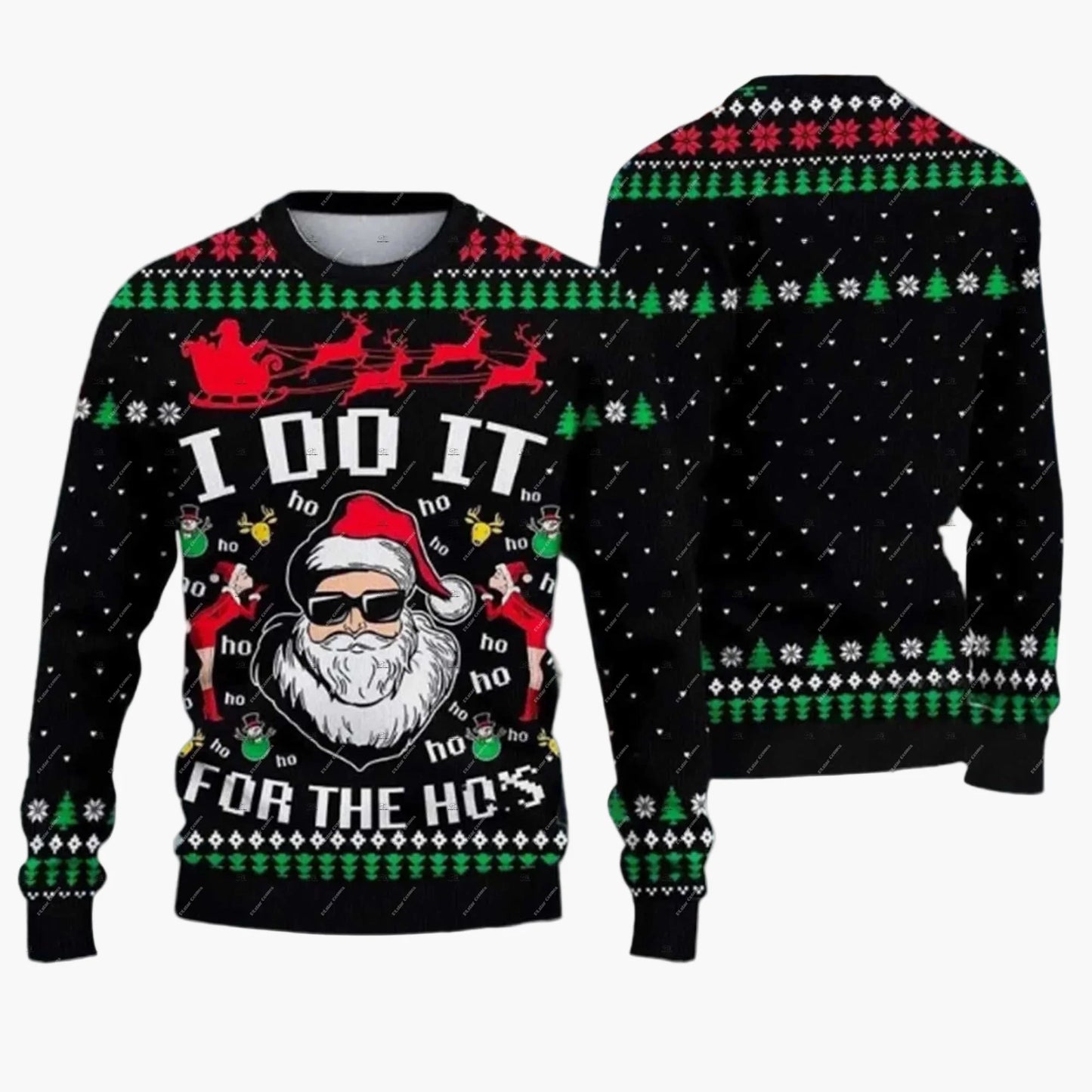 Herren Lustiger Weihnachtspullover Jingle Balls – Ugly Christmas Sweater für Partys und Festtage