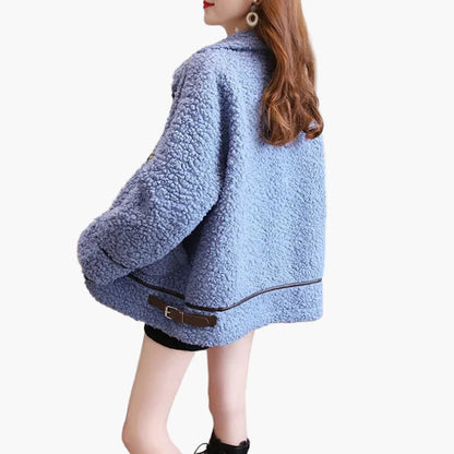 Damen Teddyfell Übergangsjacke – Modischer Freizeit-Look für Herbst & Winter