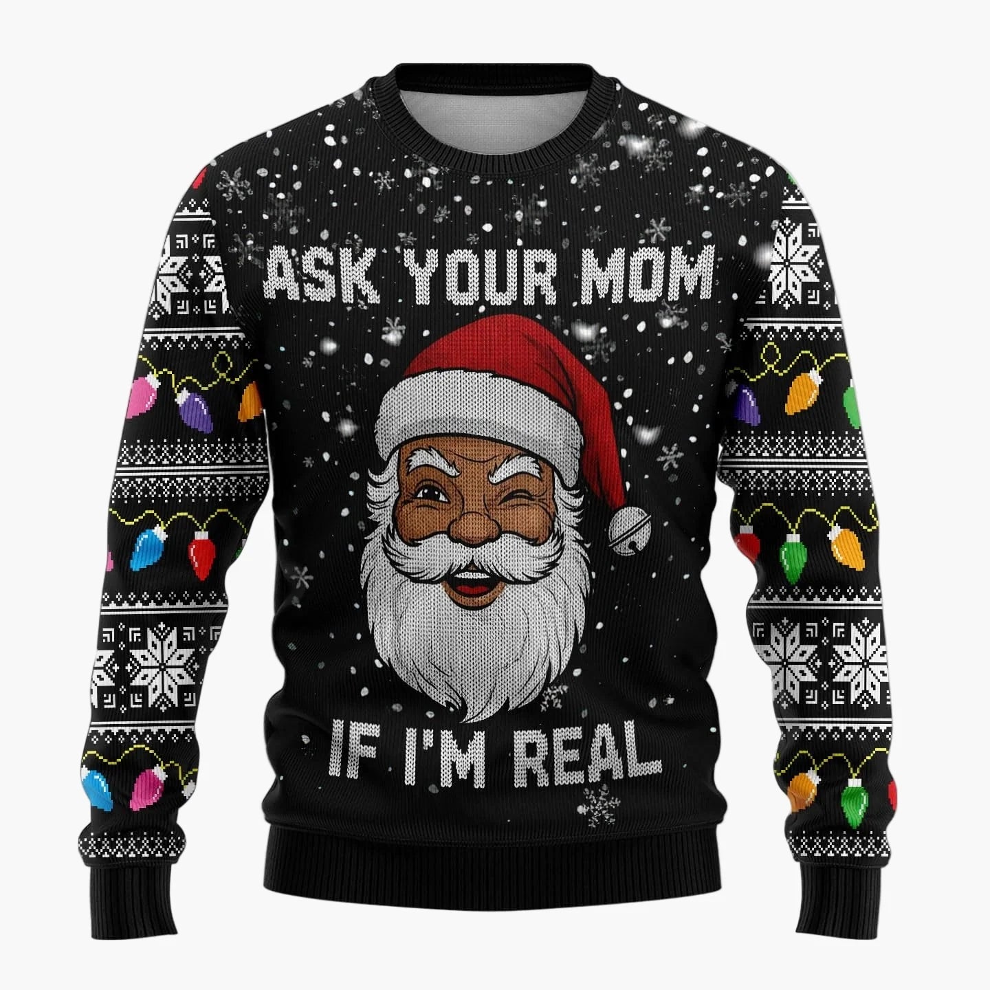 Herren Lustiger Weihnachts-Pullover Ugly Christmas Sweater mit frechem Weihnachtsmann-Motiv für Partys