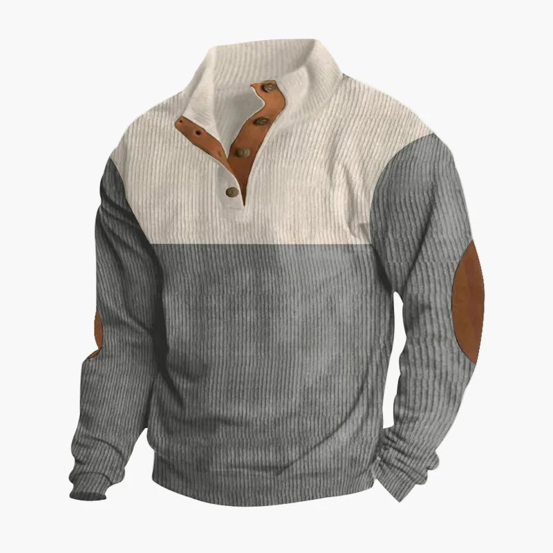 Herren Vintage Freizeitpullover mit Knopfleiste – Stilvoller Strickpullover für Alltag und Büro