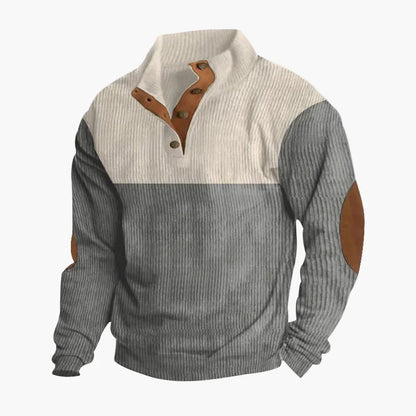 Herren Vintage Freizeitpullover mit Knopfleiste – Stilvoller Strickpullover für Alltag und Büro