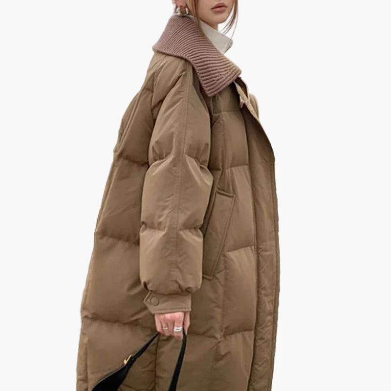 Damen Winter Steppmantel mit großem Kragen – Eleganter Oversize Mantel für Freizeit & Alltag