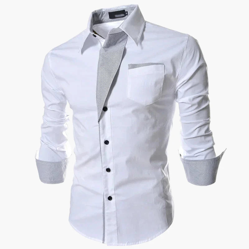 Herren Business Freizeit Hemd Slim Fit Modern Langarmshirt – Eleganter Stil für Büro und Alltag