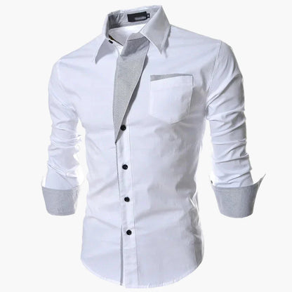 Herren Business Freizeit Hemd Slim Fit Modern Langarmshirt – Eleganter Stil für Büro und Alltag