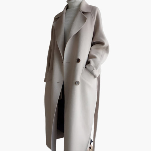 Damen Eleganter Langer Mantel – Klassischer Wintermantel für stilvolle Outfits