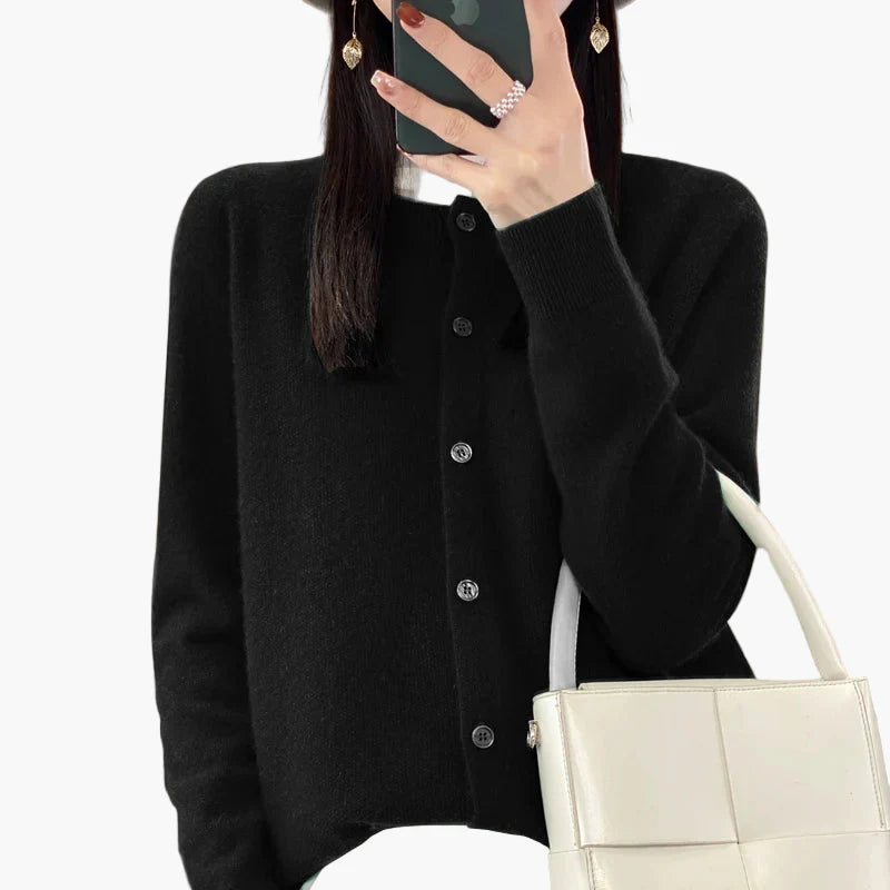 Damen Strickjacke Klassisch Elegant – Cardigan für Alltag und Büro