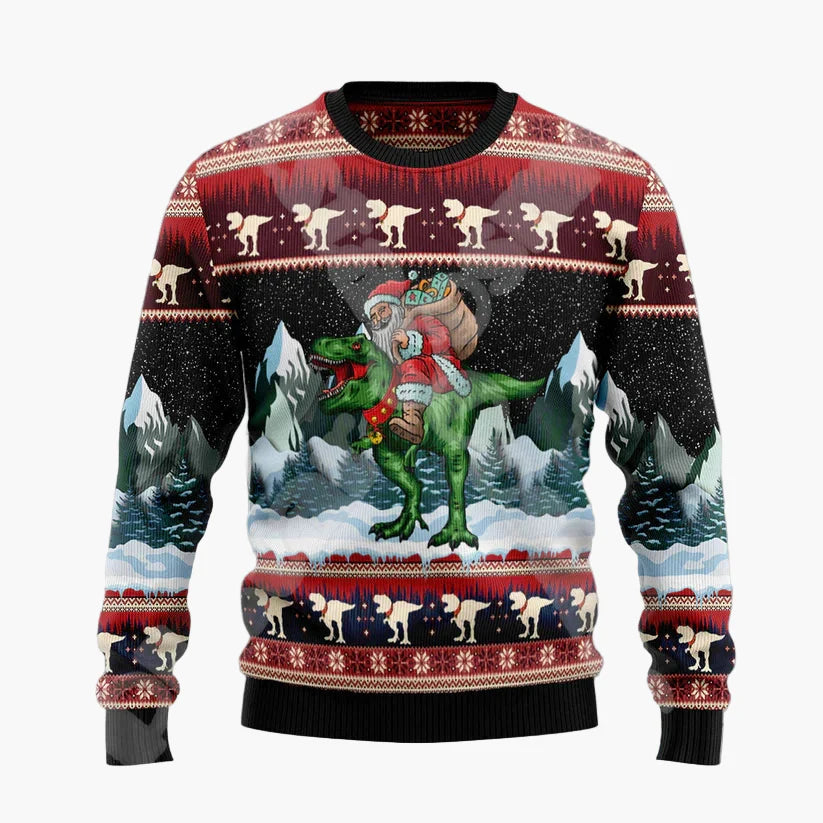 Herren Weihnachts-Pullover Lustig Santa auf dem Kamin – Origineller Ugly Christmas Sweater für Feiertage & Partys