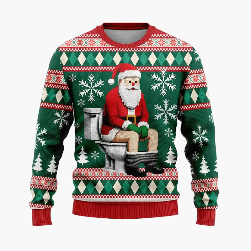 Herren Ugly Christmas Sweater Hip Hop Santa Claus – Lustiger Weihnachtspullover für Partys & Freizeit