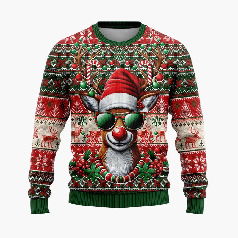 Herren Ugly Christmas Sweater Hip Hop Santa Claus – Lustiger Weihnachtspullover für Partys & Freizeit