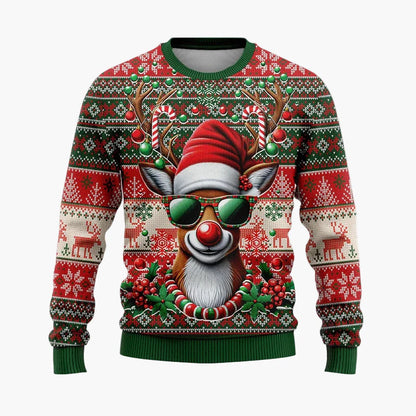 Herren Ugly Christmas Sweater Hip Hop Santa Claus – Lustiger Weihnachtspullover für Partys & Freizeit