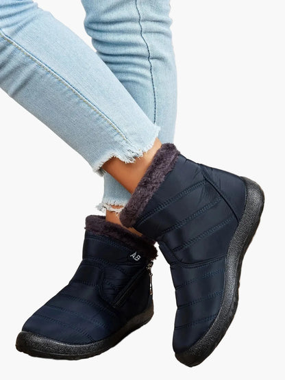 Damen Winterstiefeletten mit Reißverschluss – Bequeme warme Outdoor-Boots für kalte Tage