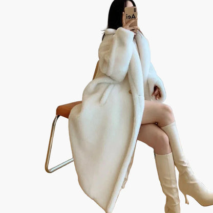 Damen Luxus Oversize Wintermantel im modernen Streetstyle – Eleganter langer Mantel für kalte Tage