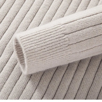 Herren Strickpullover mit Stehkragen und halbem Reißverschluss – Eleganter Freizeitpullover für Alltag und Büro