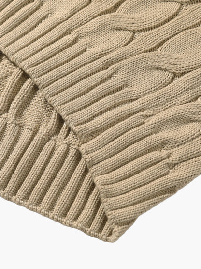 Herren Pullover mit Zopfmuster und Schalkragen – Modischer Strickpullover für Freizeit und Büro