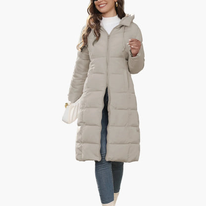Damen Steppmantel Winterjacke mit Kapuze – Langer Puffer für Alltag & Streetwear