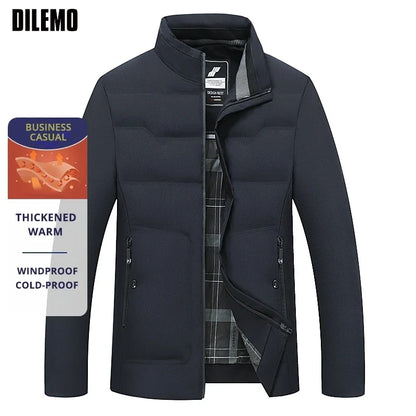 Herren Business Casual Steppjacke – Winddicht, Kälteschutz, Verdickt, Ideal für Herbst & Winter
