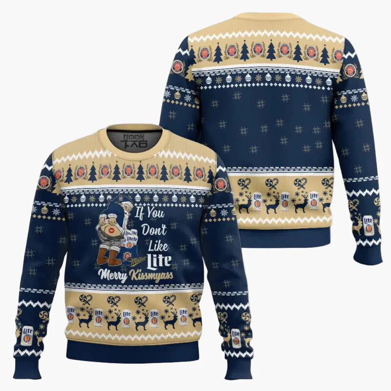 Herren Ugly Christmas Sweater – Lustiger Bier-Pullover für Weihnachten und Winterfeiern