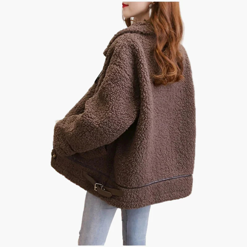Damen Teddyfell Übergangsjacke – Modischer Freizeit-Look für Herbst & Winter