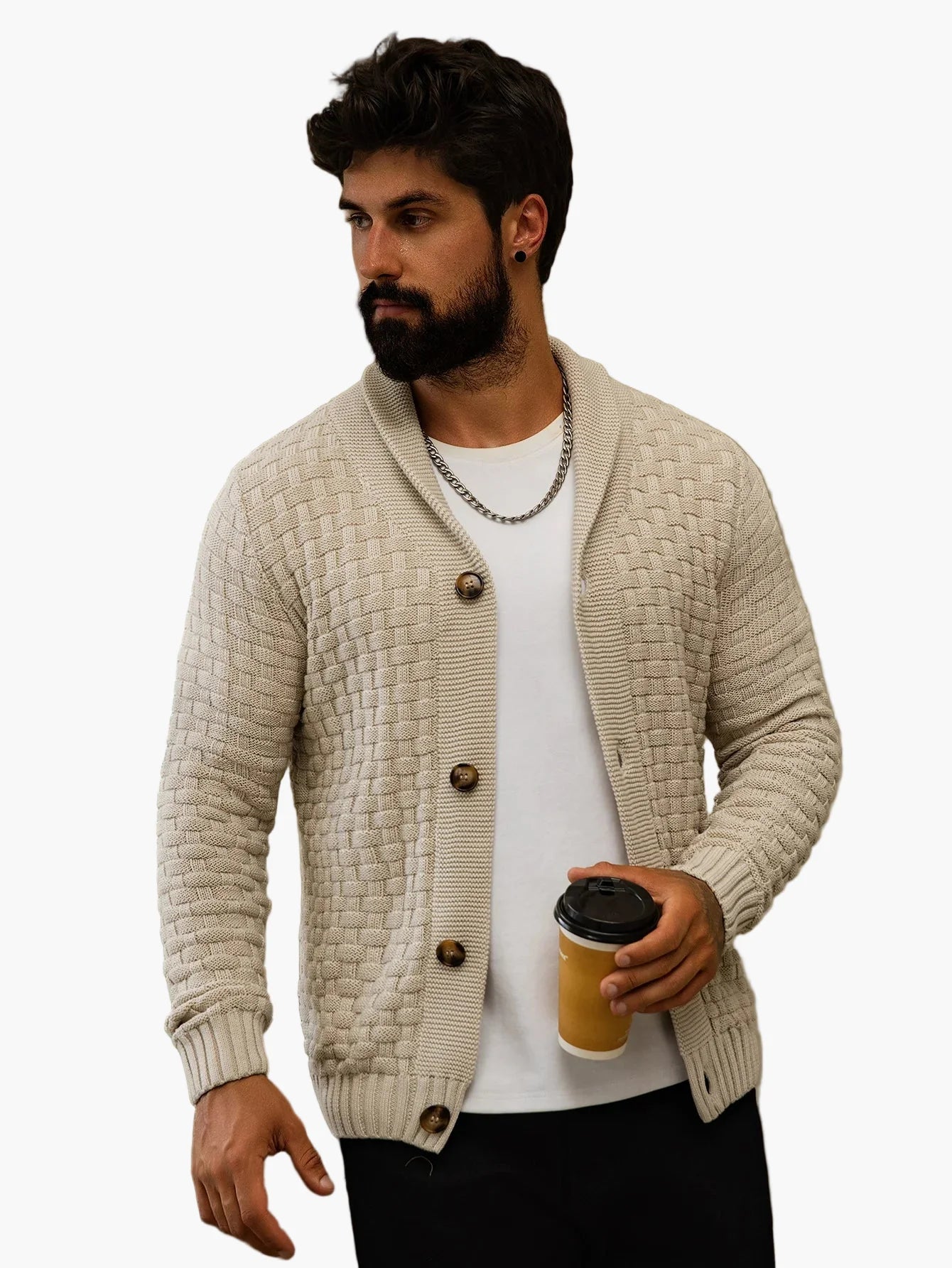 Herren Strick-Cardigan im modernen Casual-Stil – Offener Freizeitpullover für stilbewusste Männer