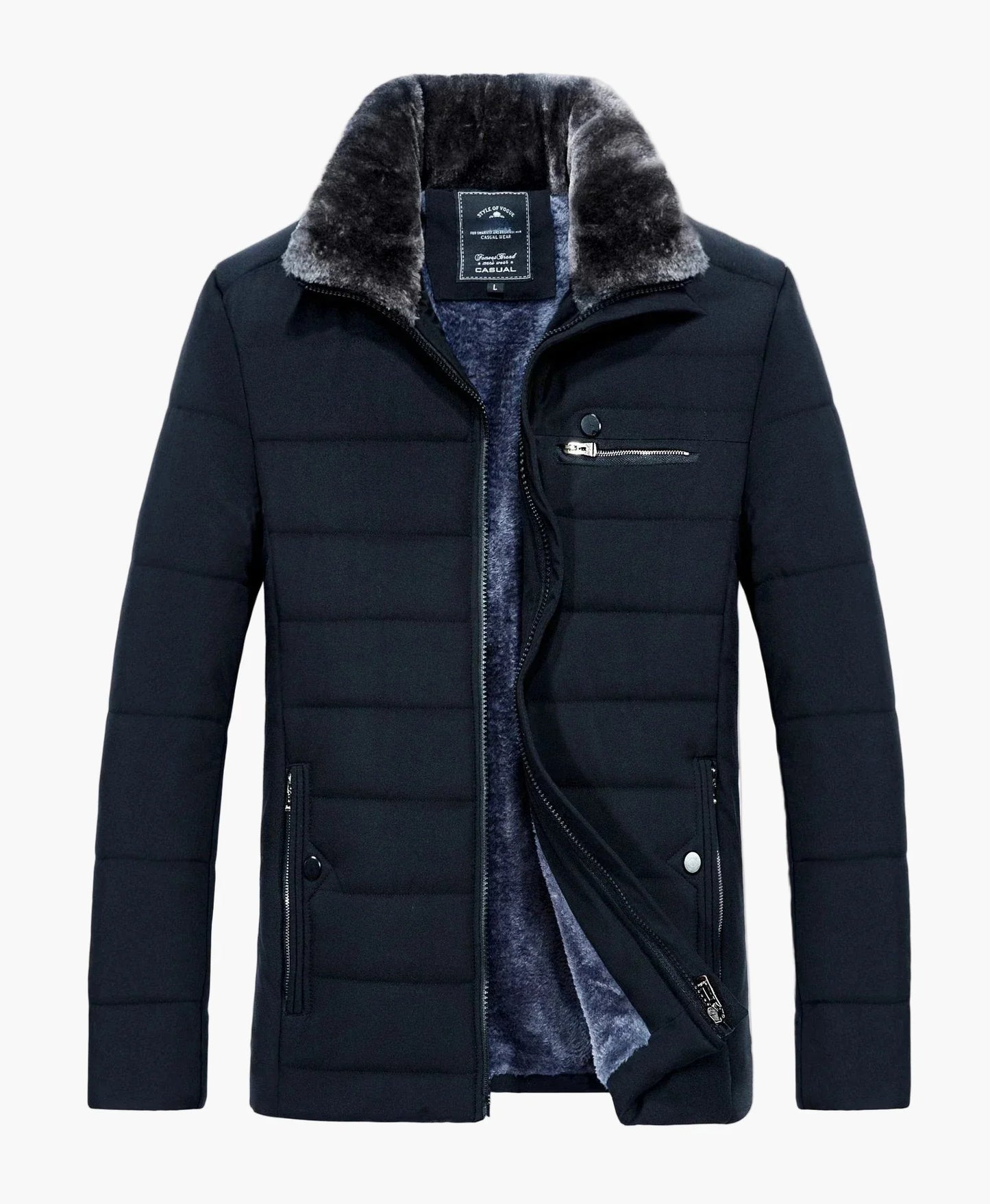 Herren Winterjacke Modern Casual mit Stehkragen – Stilvolle warme Übergangsjacke für Alltag & Freizeit