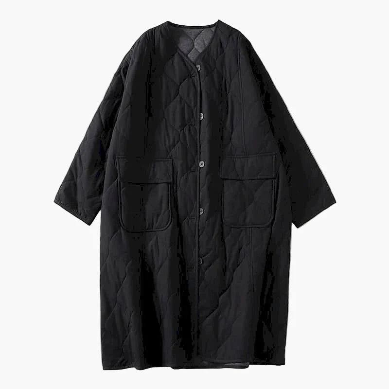 Damen Steppmantel Oversize Stil für Herbst und Winter – Lässiger Komfort mit großen Taschen